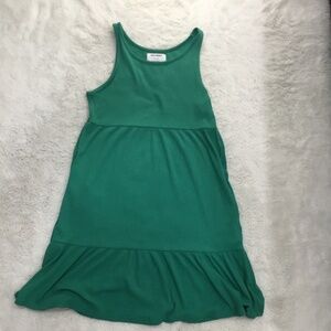 Old navy girls sleeveless ribbed knit swing dress NWT GREEN